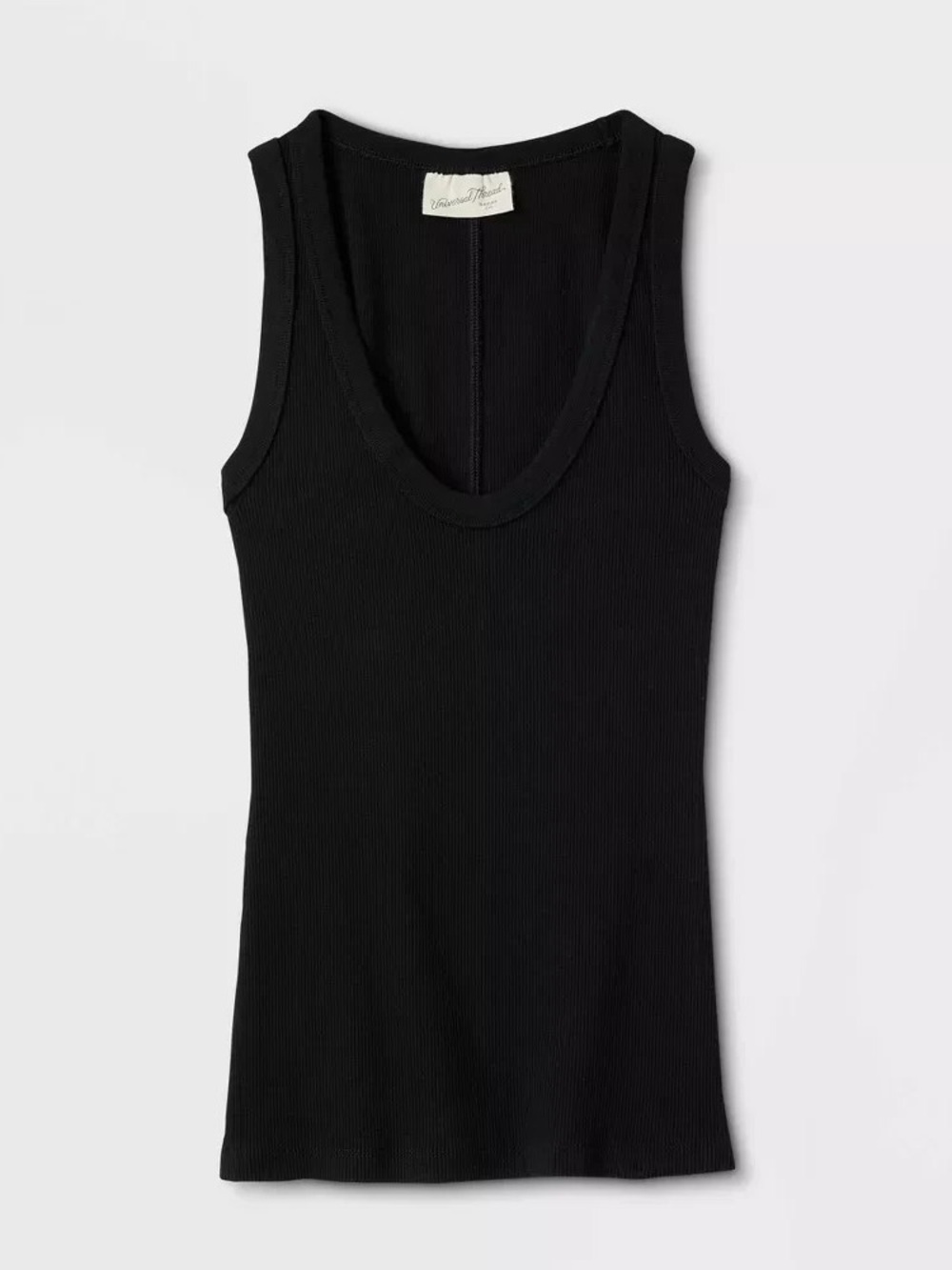 Universal Thread Black Ribbed V-Neck Tank